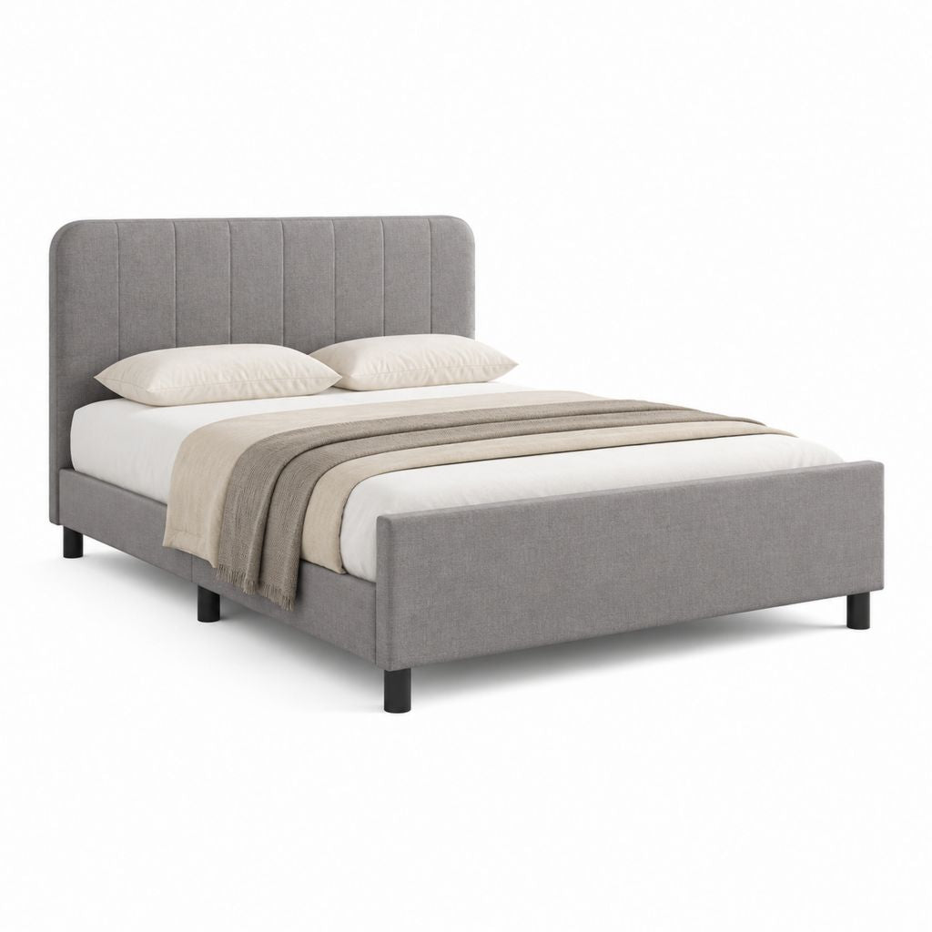 Polsterbett Doppelbett Grau Polyester Rechteckig Liegefläche 160 x 200 cm