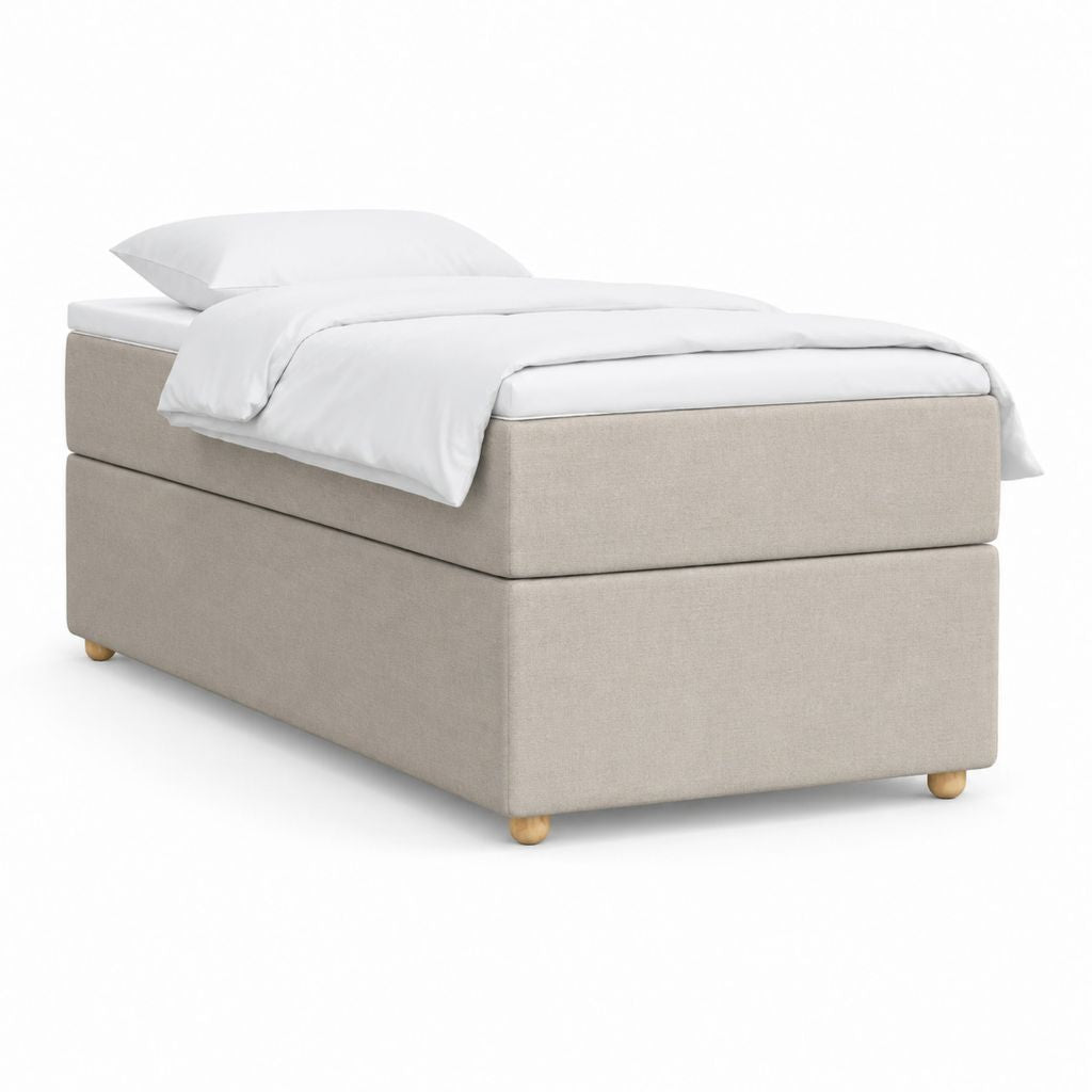 Boxspringbett Beige Polyester rechteckig 90 x 200 cm