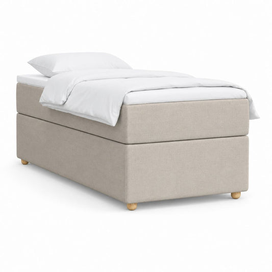 Boxspringbett Beige Polyester rechteckig 90 x 200 cm