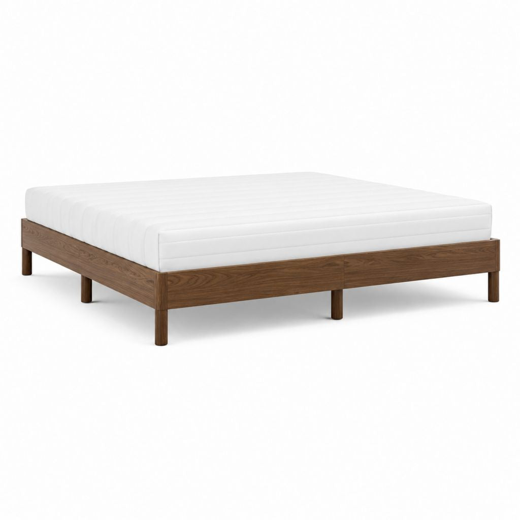 Doppelbett Bettgestell aus massivem Nussbaumholz rechteckig 180 x 200 cm Außenmaß 186 x 206 x 36 cm