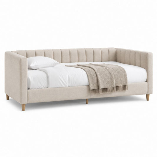 Tagesbett Polsterbett Beige Polyester Rechteckig 90 x 200 cm