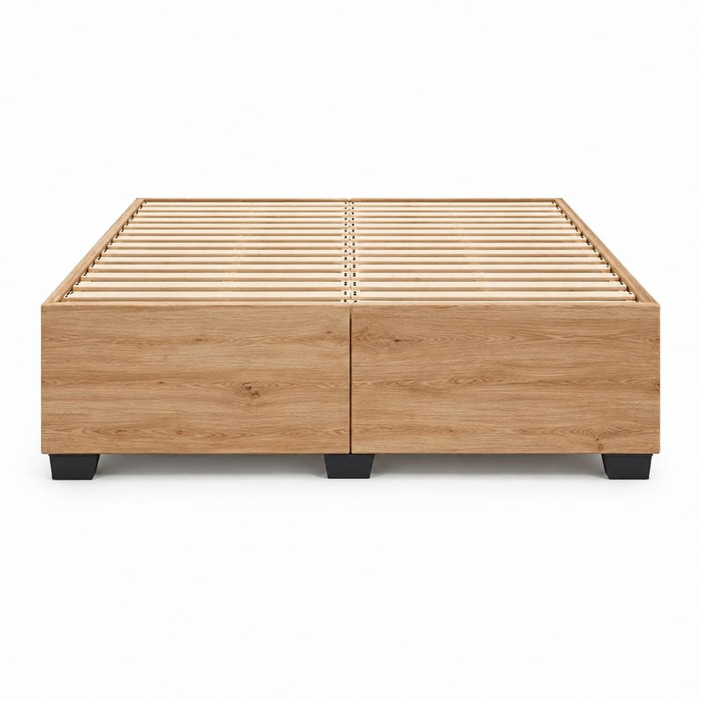 Massivholzbett Doppelbett Eiche natur rechteckig mit Lattenrosten Liegefläche 180 x 200 cm