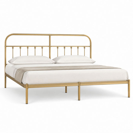 Metallbett Bettgestell Gold Stahl rechteckig 160 x 200 cm