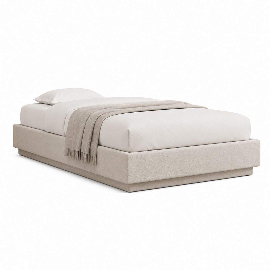 Polsterbett Beige mit Polyesterbezug Rechteckig 160 x 200 cm
