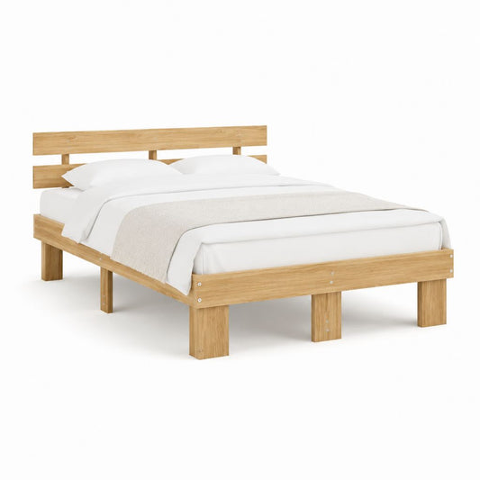Doppelbett Bettgestell Natur Kiefernholz massiv rechteckig 160 x 200 cm